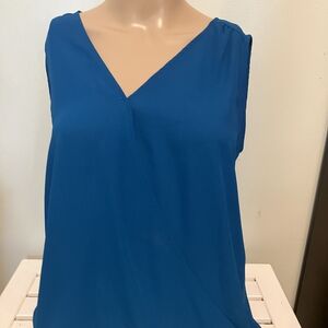 New York & Company Teal V-Neck Blouse